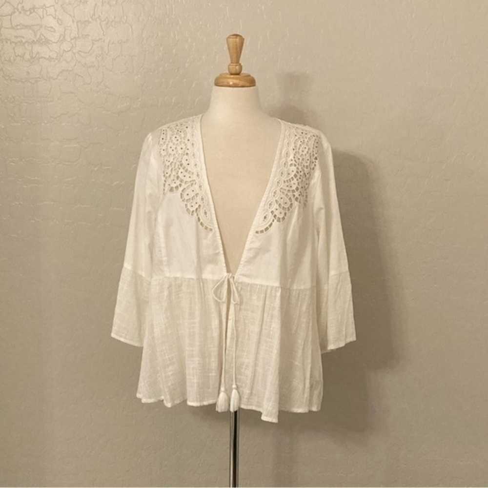 Torrid Ivory Embellished Shirt Jacket 2/2X